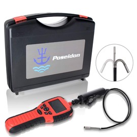 Poseidon Articulating Industrial Endoscope - Borescope Inspection Camera, 2.7inch LCD Screen Digital, Semi-Rigid IP67 Waterproof Video Recording 2M Snake Camera 6mm Probe with 6 LED Lights
