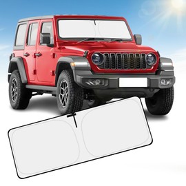 YIZHUOMY Front Windshield Sun Shade Compatible with Jeep Wrangler TJ JK JL/Gladiator JT 2/4 Door Sun Visor Protector Blocks UV Rays Sunshade for Wrangler Gladiator Interior Accessories