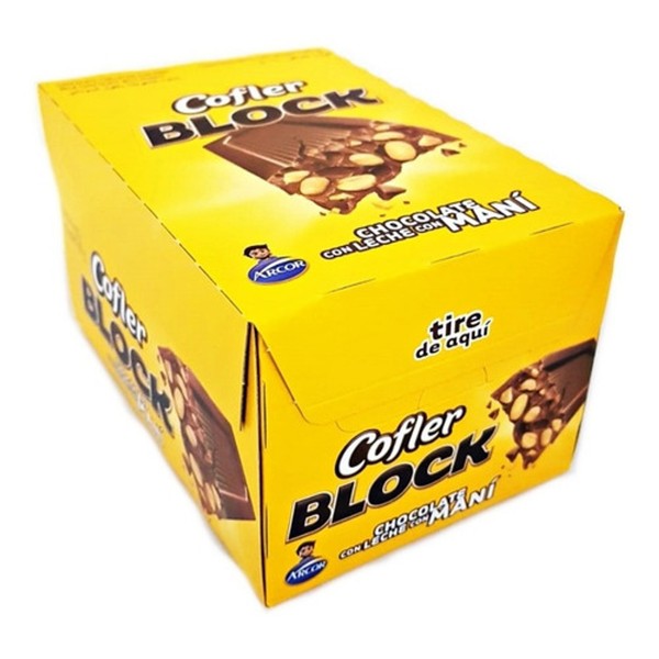 Cofler Block Milk Chocolate Bar with Peanuts, 38 g / 1.34 oz ea (box of 20 bars)