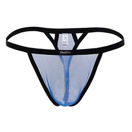 Zegoo - Pantalones de malla translúcidos de cintura baja para hombre, Azul, M