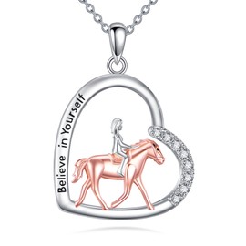 POPLYKE Dog/Cardinal/Duck/Hedgehog/Axolot Pendant Necklace 925 Sterling Silver Animal Love Heart Shaped Necklace Cute Animal Jewellery for Women, Sterling Silver, Zircon