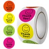MajorCrafts 500 Labels per roll 2.5cm 1" Wide Multicoloured Smiley