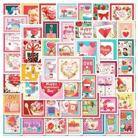 Stamp Stickers-50Pcs Vintage Stamps Vinyl Waterproof Decals Party Favors Trippy Style Sticker Cute Water Bottle Stickers for Water Bottles Bikes Luggage Computer Skateboard Luggage