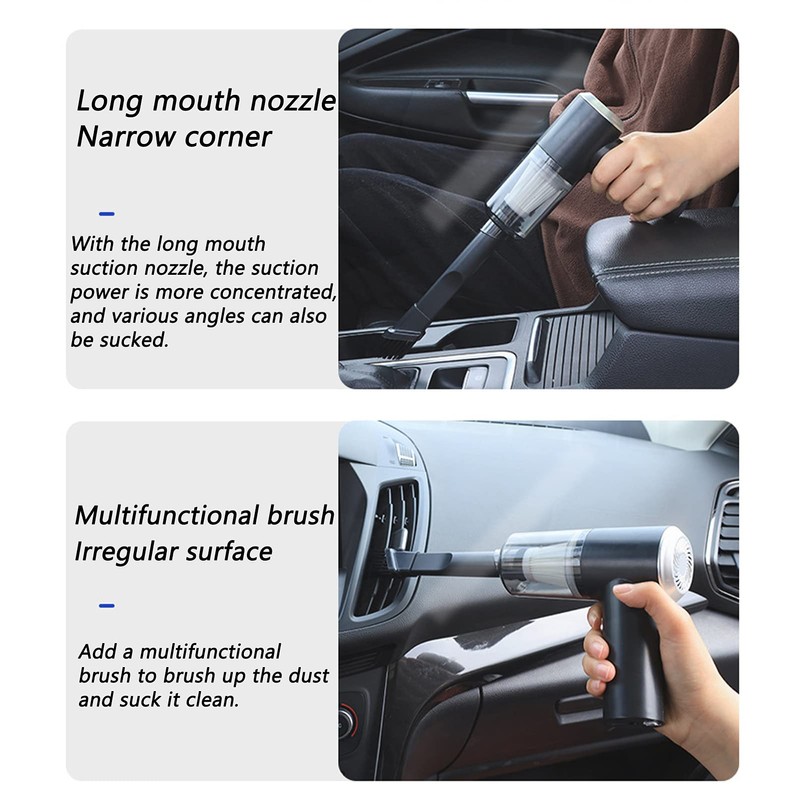 Handstaubsauger Kabellos, 6000pa Autostaubsauger Nass Und Trocken, LED Licht, Multifunktionales