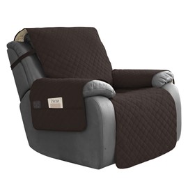 Easy-Going Waterproof Oversized Recliner Chair Sofa Cover with Pocket, 1-Piece Reversible Couch Cover for Recliner, Washable Protector for Dogs (Oversized Recliner, Chocolate/Beige)