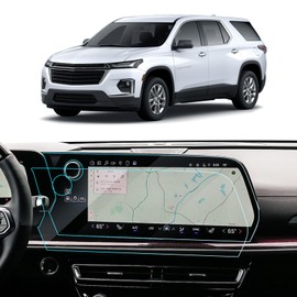 LANTU 2PCS Car Screen Protector for 2024 2025 Chevy Traverse RS/Z71/LT/LS & 2024 2025 Blazer EV Accessories Navigation Nano Touchscreen Protector Film HD Clear Anti-Glare 17.7''