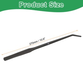 sourcing map 4pcs Long Tweezers 10.6 Inch Stainless Steel Tweezers with Curved Serrated Tip Multi-Purpose Kitchen Tongs for Cooking Gardening Repairing Craft, Black