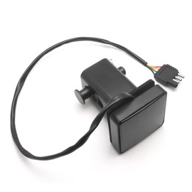 x xotic tech Smoked Lens Trailer Hitch Cover w/Trailer Adapter Hitch Pin Red Square Brake Tail Light Compatible with Truck SUV 2'' Towing Hitch Receiver, Pure Red 15-SMD (Size:3.25" x 4.33")