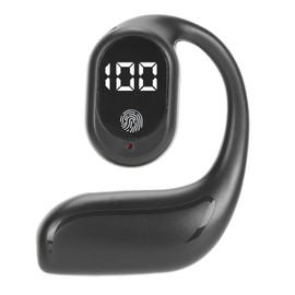 Single Ear Bluetooth Earpiece, Noise Reduction Single Ear Bluetooth Headset, Stereo Sound Long Endurance Open Ear Headphone for Sports (Black)