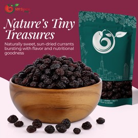 NY Spice Shop Currants Dried Fruit - 1 Pound Currant Raisins - Dried Currants for Baking - Naturally Dried Red Currants - Sweet Black Currant Dried Fruit - Dry Black Grapes for Snacking and Baking