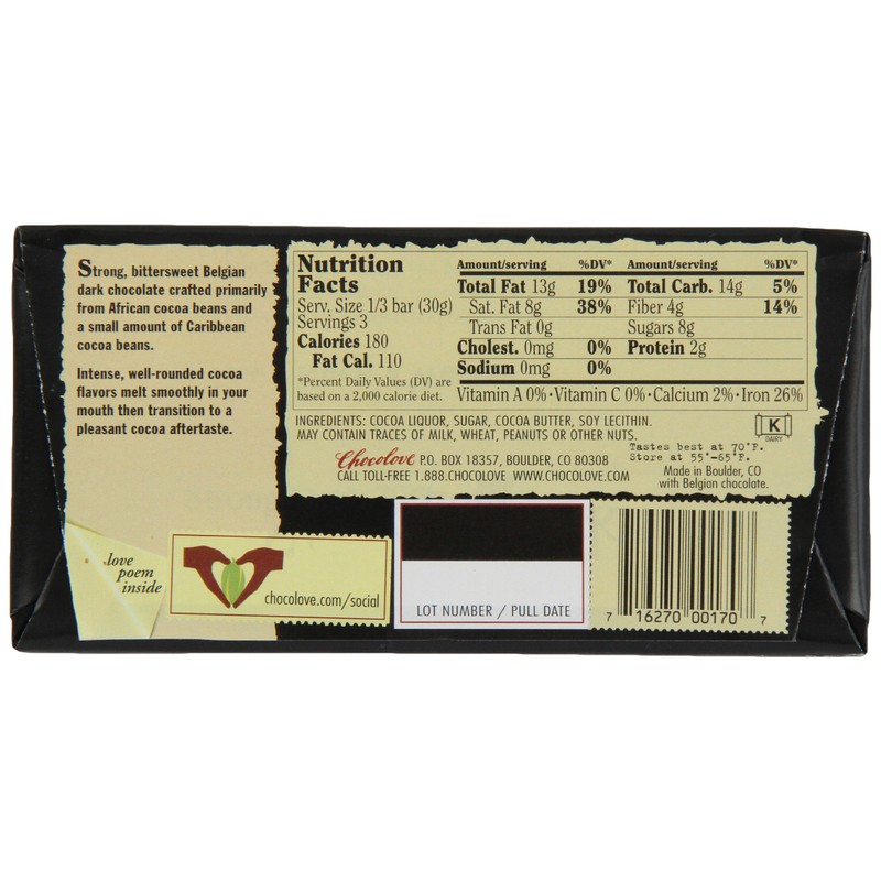 Strong Dark Chocolate 70% (12 Bars) 3.20 Ounces