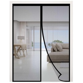 RELIANCER Fiberglass Magnetic Screen Door,34"x82" Door Mesh Screen w/Magnets,Fits Doors Up to 32.5"x80.5",Auto Closer Patio Door Net Screen,Hands Free Door Cover,Doorway Mesh Curtain,Mesh Partition