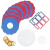 Jam Pot Covers (1lb) with Elastic Rubber Bands & Labels