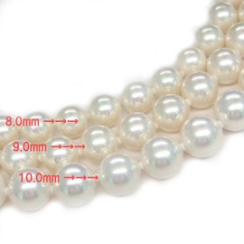 [You and My Jewelry Box] Pearl Necklace, Pearl Shells Pearl Necklace, Earring Set/White Color 0.4 inch (10 mm) 16.5 inches (42 cm) Earring, Made in Japan, Faux Pearl, Created Pearl