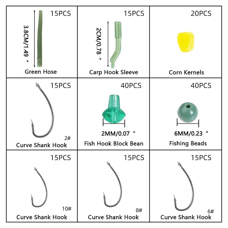 275 Piece Carp Accessory Kit - Includes Fishing Line, Beads,