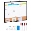 24\"x 18\" Monthly Calendar Board Whiteboard Cork Board Combo Aluminum