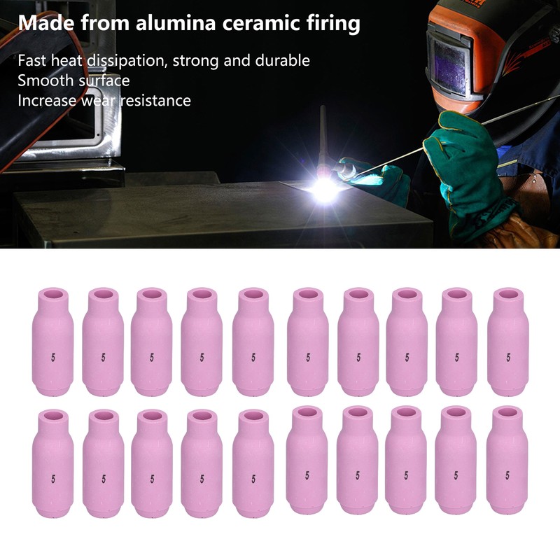 20Pcs TIG Alumina Nozzles Ceramic Cup Gas Lens Shield Consumables