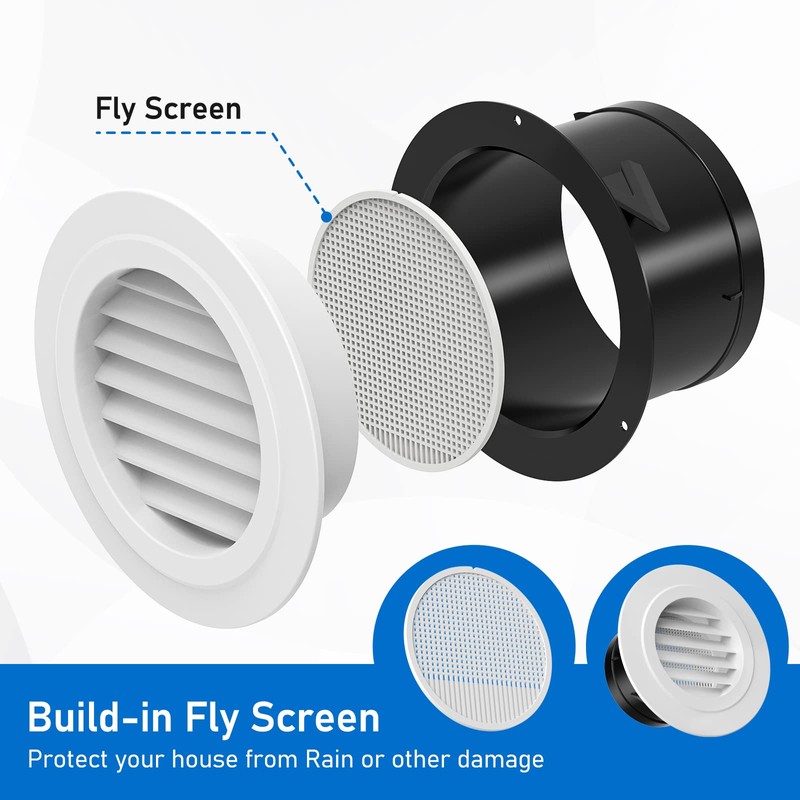 Hon&Guan 125 mm Air Vent Louver Air Grill Cubierta de