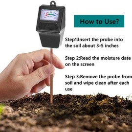 Hathdia Soil Moisture Meter,Plant Hygrometer Moisture Sensor Plant Water Monitor for Potted Plants,Garden,Farm, Lawn(No Battery Needed)-Black