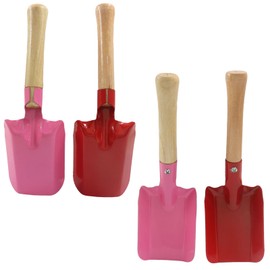 Piutouyar 4 Pack Mini Colorful Trowel Set, Metal Spade with Wooden Handle, Small Hand Shovel Garden Tools for Flower Soil Planting, Digging, Transplanting(Green/Blue/Pink/Red)