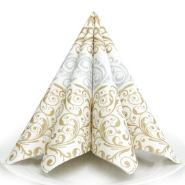 Hantermann, Serviettes, Christmas, Premium Airlaid Fabric, 40 x 40 cm, 1/4 Fold, High-quality, Sophisticated Christmas Napkins, Christmas Decoration, Made in Germany