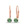 14K Rose Gold Plated Sterling Silver 4mm Created Green Sapphire