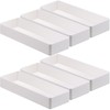 6 Pcs Plastic Desk Drawer Organizer Tray White Desk Organizer