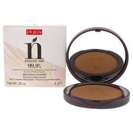 PUPA Milano Natural Side Bronzing Powder 001 Light Bronze - Add Warmth and Glow to Skin - Easy Blending Bronzer Contour Makeup Powder to Brighten Complexion - 99.9% Natural Formula - 0.28 oz