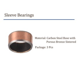 Kozelo 3pcs 1006 Sleeve Bearings - [10mm Bore Dia x 12mm OD x 6mm Length] Wrapped Oilless Bushings for Sliding Movements of Machinery Use