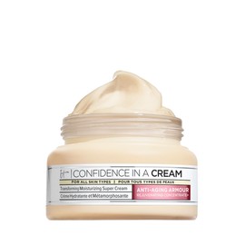 IT Cosmetics IT Cosmetics Confidence in a Cream Anti Aging Face Moisturizer C Visibly Reduces Fine Lines, Wrinkles & Signs of Aging Skin in 2 Weeks, 48HR Hydration with Hyaluronic Acid, Niacinamide - 2 fl oz