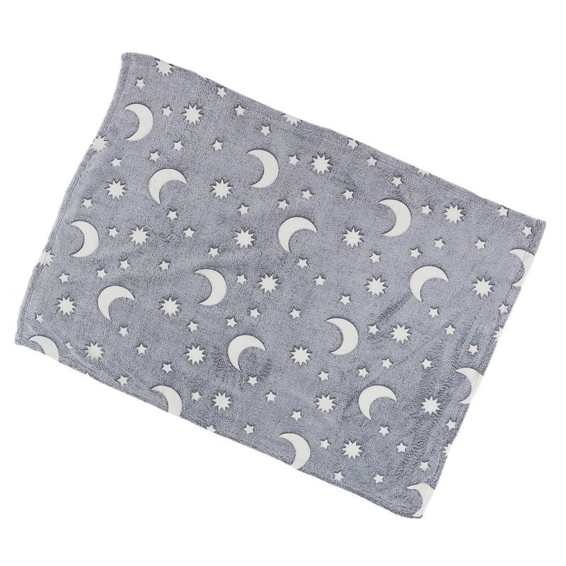 1.5x2m Luminous Blanket Double Side Flannel Star Moon Design Soft
