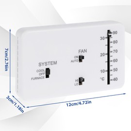 RV Thermostat, RV Analog Thermostat Replacement for Dometic (Cool Only/Furnace) 3106995.032, Controls The Heating and Cooling Systems in a Recreational Vehicle