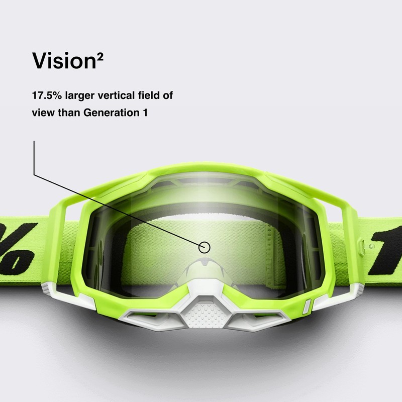100% MÁSCARAS Unisex Adult Accuri 2 Goggle Red-Clear Lens Glasses,