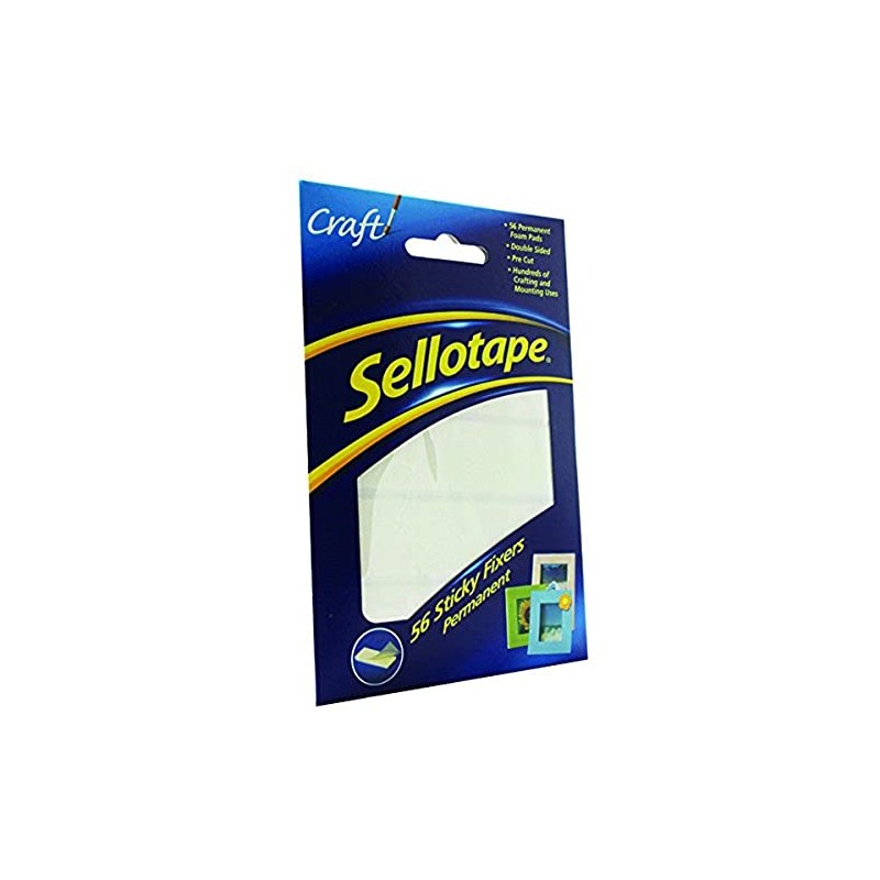 Sellotape Sticky Fixers Double-sided 12x25mm 56 Pads Ref 1445423 [Pack
