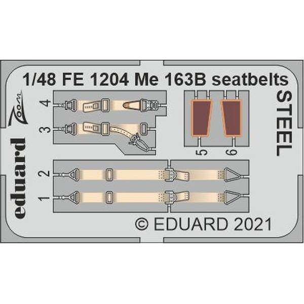 Eduardo 1/48 Zoom Series Messerschmitt Me163B Comate Seat Belt (For Gas Patches) Plastic Model Parts EDUFE1204
