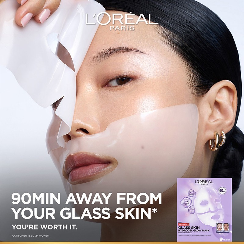 L'Oréal Paris L’Oréal Paris Revitalift Glass Skin Hydrogel Glow Mask,