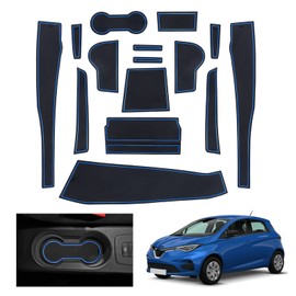 GAFAT GAFAT Renaul-t Zoe 2020 2021 2022 Antirutschmatten, Zoe 2020 Gummimatten, Mittelkonsole Getr?nkehalter Matten, Aufbewahrungsbox Matten, Trnaht Matten (Blau)