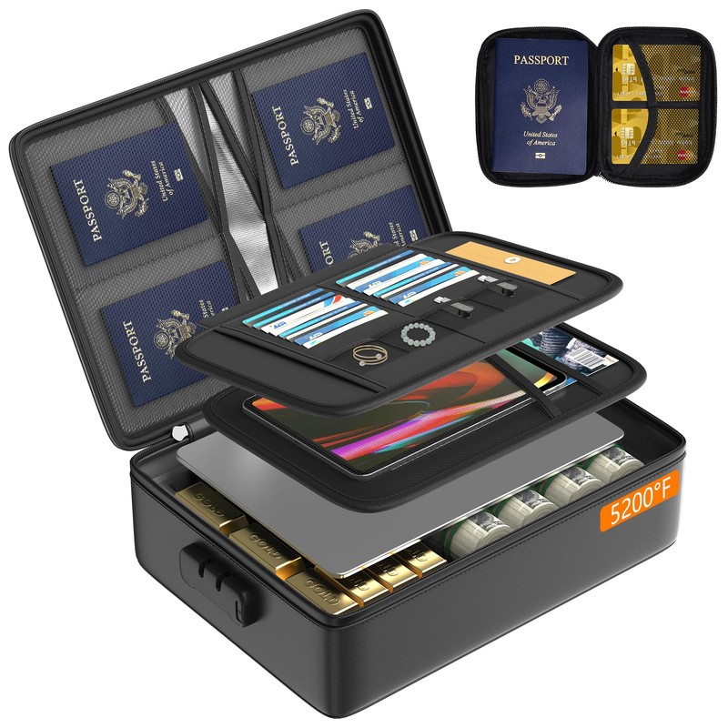 Grothery 5200°F Fireproof Document Organizer with Lock Fireproof & Waterproof
