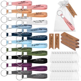 30 Set Inspirational Gifts Keychains Motivational Keyring with Thank You Cards Gift Bags Employee Appreciation Gift Bulk for Coworkers Thank You Gifts for Women Men Teacher Team Staff Nurse Volunteer