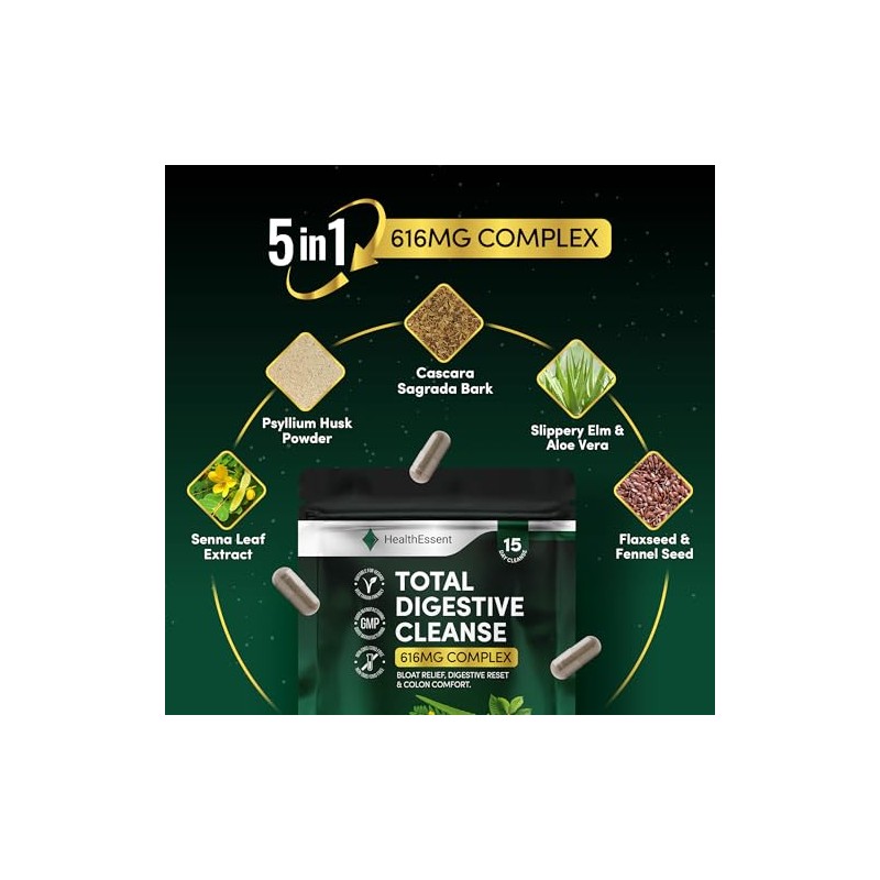 HealthEssent Total Digestive Cleanse, Fibre & Botanical Blend for Digestive