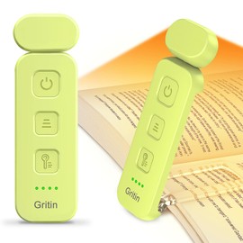 Gritin Reading Light, Rechargeable Book Light for Reading in Bed - Eye Caring 3 Color Temperatures,5-Level Dimmable Brightness, Long Lasting, Compact Size Clip on Book Lamp for Bookworms-Emerald Green