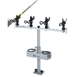 Spider Rig Rod Holders for Boat Aluminum Crappie, Fishing Pole Holder with Adjustable Height and Fishing Equipment Organizer Fit for Boats