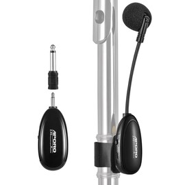 JCWY JCWY 2.4G Wireless Flute Microphone Tie on Music Instruments Microphone, Wireless Receiver and Transmitter, for Flute and More