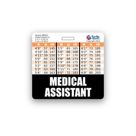 Medical Assistant Badge Buddy Horizontal w/Height & Weight Conversion Charts (Standard, Black)