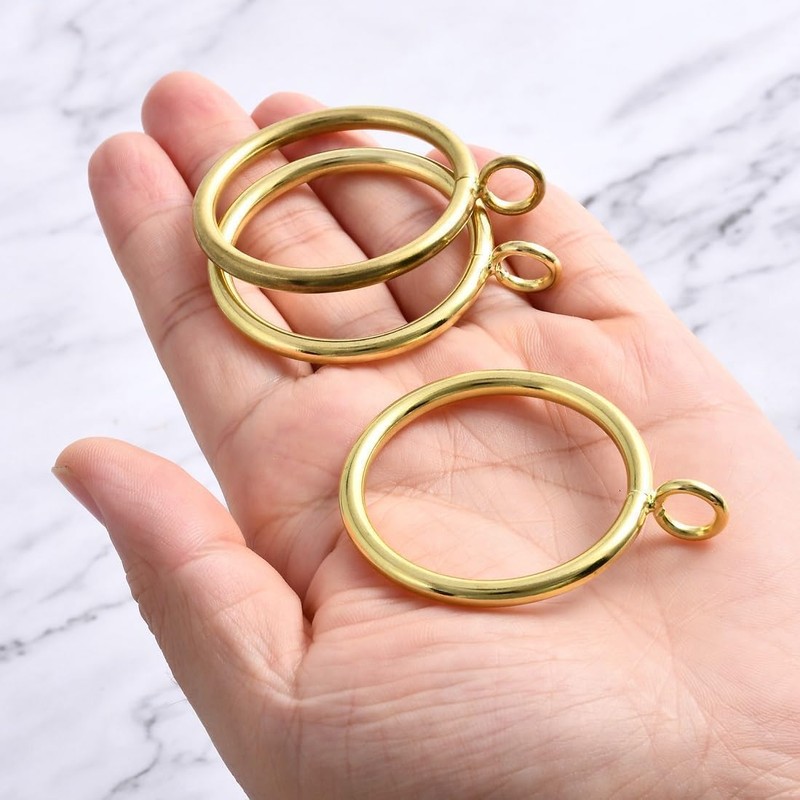 1.5-Inch Inner Diameter Metal Curtain Rings with Eyelets,Fits Up to