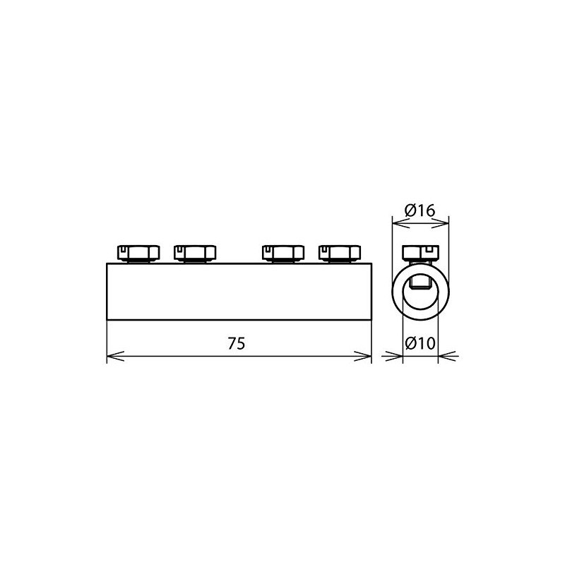 Dehn 385213 – Sleeve Union 4 Screws M6 x 8