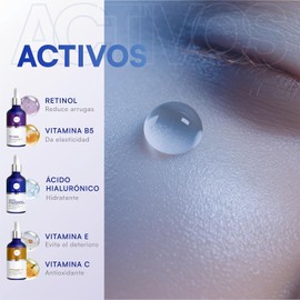 MIST JEWEL Kit de Skincare con 3 Serums Faciales: Vitamina C, Retinol y Ácido Hialurónico + Vitamina E Rutina de sueros faciales Antiedad, Hidratante, Iluminadora Día y noche (KIT facial complete)