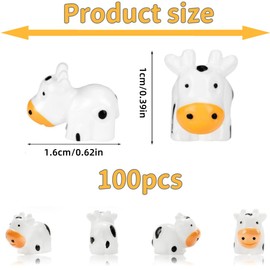 Mini Resin Cow Figurines, Cute Mini Animals Miniature Figurines Fairy Outdoor Moss Ornaments Garden Statues Landscape DIY Crafts Accessories for Indoor Outdoor Decor（100Pcs）