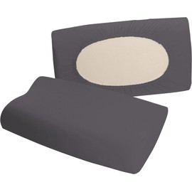 Erwin Müller Neck Support Cushion Cover Nuremberg Double Jersey Anthracite Size 40 x 60 cm Very Durable Temperature Regulating with Elasticated Band