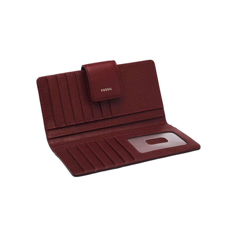 [Fossil] LOGAN Tab Clutch, red, (BURGUNDY)